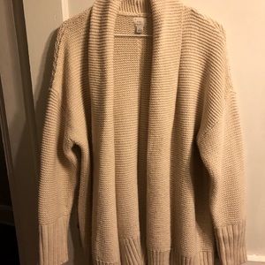 Creme waffle weave cardi sz L NWOT